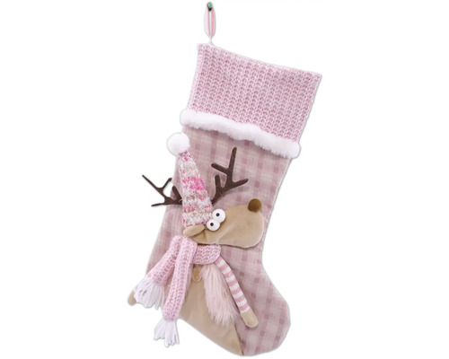 Weihnachtssocke mit Rentierapplikation
