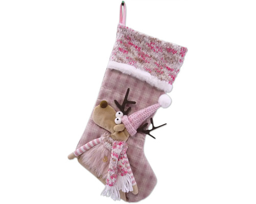 Weihnachtsstrumpf mit Rentierapplikation
