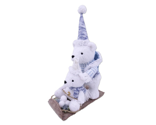Dekofigur mit zwei Eisbären auf einem Schlitten
