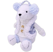 Plüschbär mit Strickjacke und Ohrenschützern