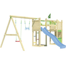 Spielplatz mit Schaukel, Kletterturm und Rutsche