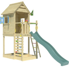 Spielhaus mit Rutsche, Leiter und Kletterwand für den Garten