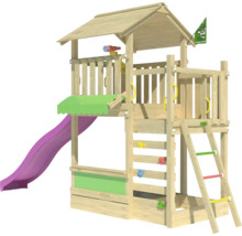Spielturm mit Rutsche, Leiter und Kletterwand