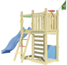 Spielturm aus Holz mit Rutsche, Leiter und Sandkasten