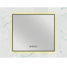 Rechteckiger Spiegel mit LED-Beleuchtung und schmalem Rahmen zur Wandmontage