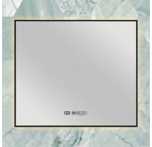 Beleuchteter Spiegel mit Marmoroptik und Touchscreen