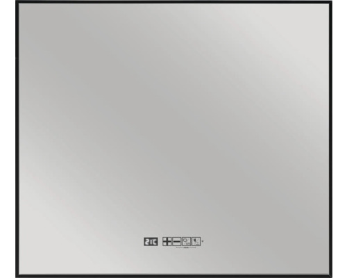 Rechteckiger Spiegel mit Temperaturanzeige und Rahmen