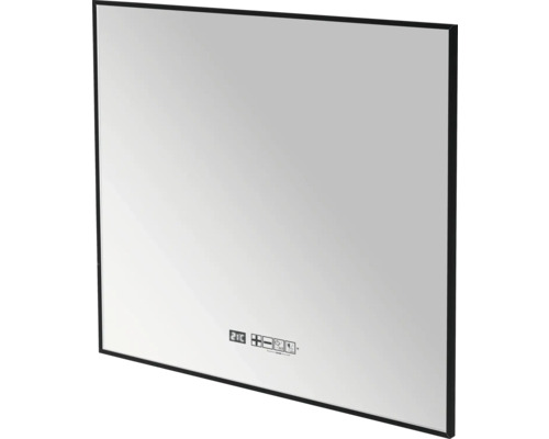 Rechteckiger Spiegel mit digitaler Anzeige und Touch-Tasten