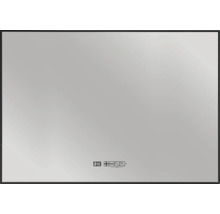 Rechteckiger Badspiegel mit Rahmen und digitaler Temperaturanzeige