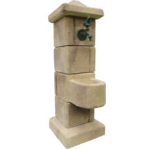 Gartenbrunnen aus Stein mit Wasserhahn und Auffangbecken