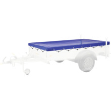 Anhänger mit blauer Plane zum Schutz der Ladung