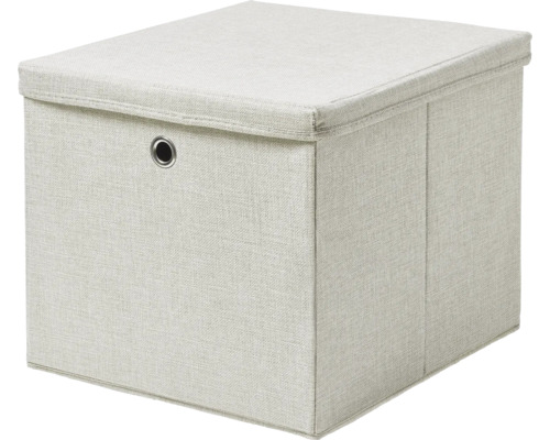 Aufbewahrungsbox Softbox Dolle Regale 385xx360x320 mm, beige Quadratische Aufbewahrungsbox mit Deckel und Öse