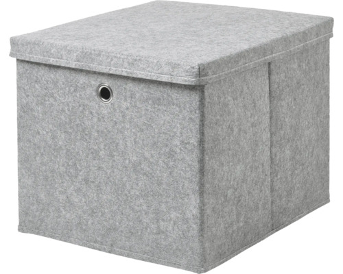 Aufbewahrungsbox Softbox Dolle Regale 385xx360x320 mm, grau Grauer Filz-Aufbewahrungshocker mit Deckel