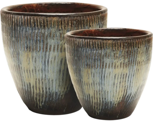 Blumentopf Samoa 2er Set Ton 36 x 36 x 31 cm grün