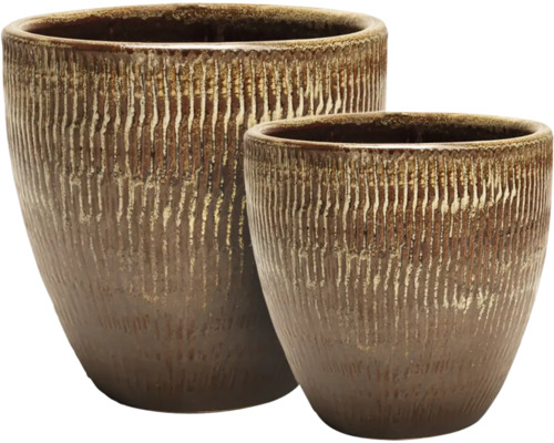 Blumentopf Samoa 2er Set Ton 36 x 36 x 31 cm braun