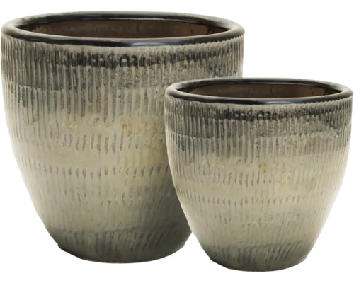 Blumentopf Samoa 2er Set Ton 36 x 36 x 31 cm blau