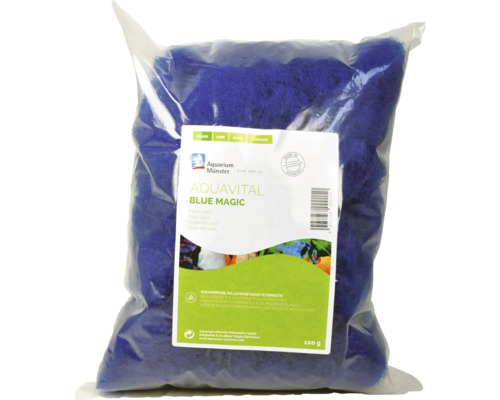 Filtermedium Aquarium Münster Aquavital Blue Magic Filterwatte 100 g Aquarium Münster Aquavital Blue Magic Filterwatte in der Verpackung