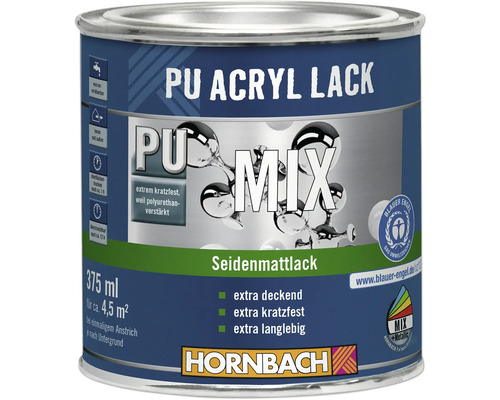Dose PU Acryl Lack seidenmatt, geeignet für Innen und Außen, Inhalt 375 ml