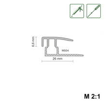 Technische Zeichnung eines Übergangsprofils mit Maßangaben