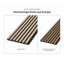 Akustikpaneele aus Eiche in zwei Ausführungen