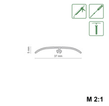 Profilleiste mit Abmessungen: 37 mm Breite und 5 mm Höhe
