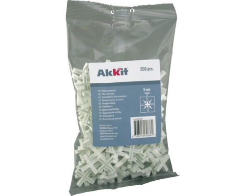 Fliesenkreuze Akkit 5 mm 250 Stück Packung Fliesenkreuze, 5 mm, 200 Stück