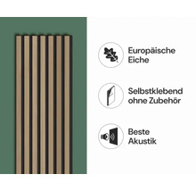 Akustikpaneel aus europäischer Eiche, selbstklebend