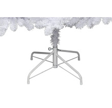 Detailaufnahme des weißen Weihnachtsbaumständers aus Metall