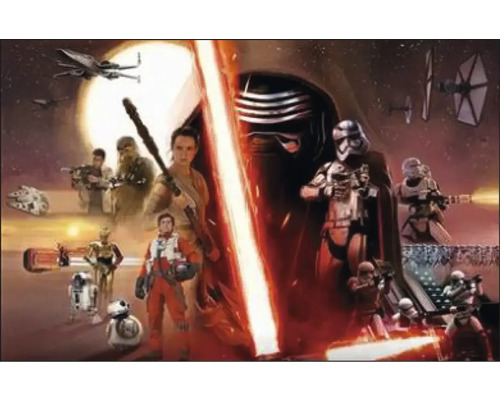 Decopanel Star Wars VII 90x58 cm Illustration mit Star Wars Charakteren