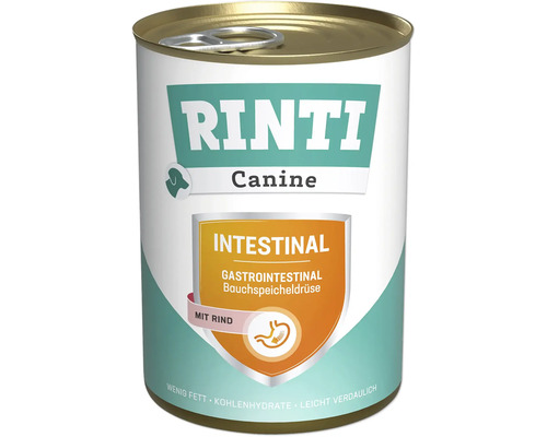 Hundefutter nass RINTI Canine Intestinal Magen-Darm / Bauchspeicheldrüse Rind 400 g