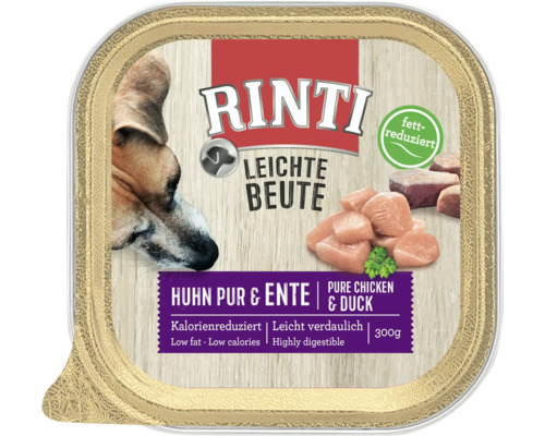Rinti Leichte Beute Hühnchen und Ente Hundefutter, 300 Gramm