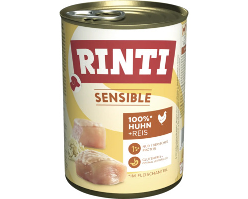 Hundefutter nass Rinti Sensible Huhn & Reis 400 g Hundefutter nass Rinti Sensible Huhn & Reis 400 g