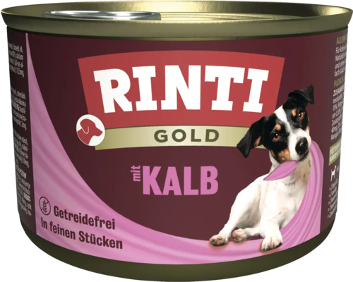 Hundefutter nass Rinti Gold Kalbstücke 185 g