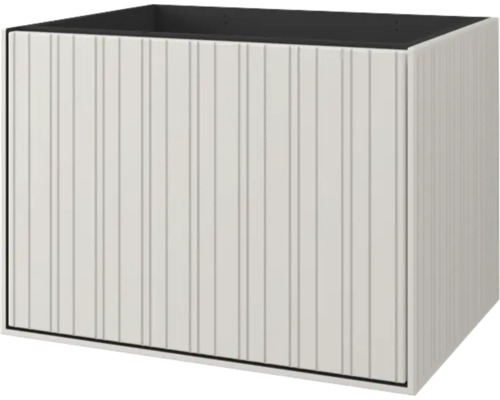 Waschbeckenunterschrank Jungborn Seimila 60x43x46 cm weiß ohne Waschbecken Rechteckiger Pflanzkasten mit vertikalen Streifen