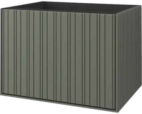 Waschbeckenunterschrank Jungborn Seimila 60x43x46 cm grün ohne Waschbecken Rechteckiger Pflanzkasten mit vertikalen Streifen für den Garten.