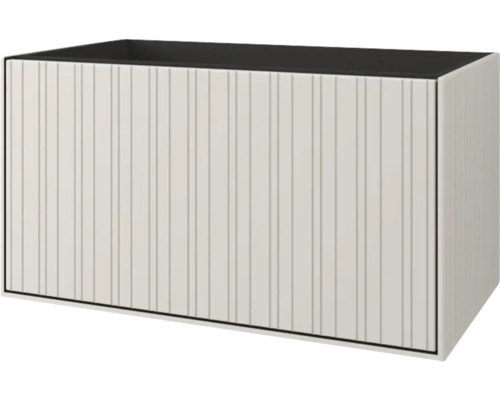 Waschbeckenunterschrank Jungborn Seimila 80x43x46 cm weiß ohne Waschbecken Waschtischunterschrank mit vertikalen Rillen