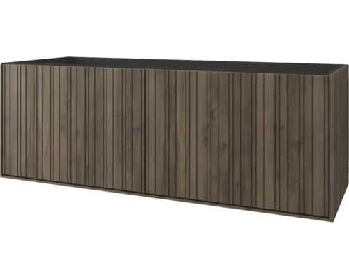 Holzwaschtischunterschrank mit vertikalen Lamellen