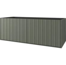 Grauer Waschtischunterschrank mit Rillenoptik