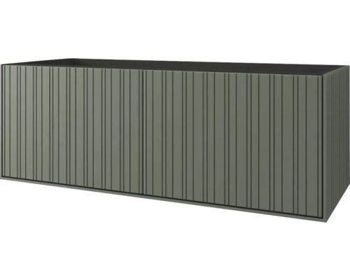 Grauer Waschtischunterschrank mit Rillenoptik