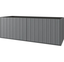 Grauer Waschtischunterschrank mit gerillten Türen