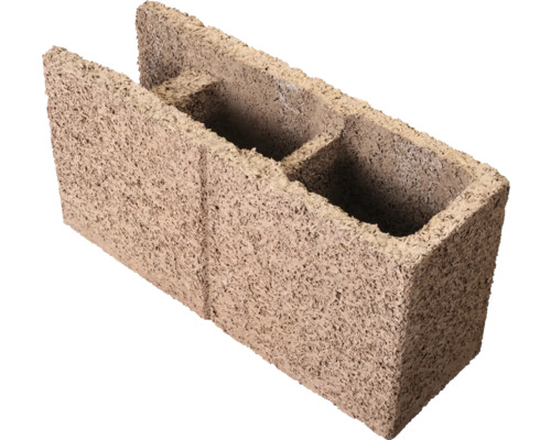 Hanf-Kalk-Blockstein mit drei Kammern