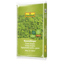 Packung Rasendünger von FloraSelf, 10 Kilogramm für 250 Quadratmeter