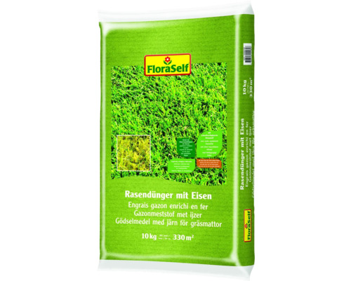 FloraSelf Rasendünger mit Eisen, 10 Kilogramm Packung