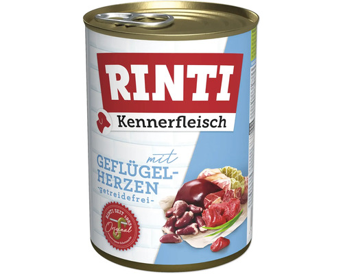 Hundefutter nass Rinti Geflügelherzen pur 400 g