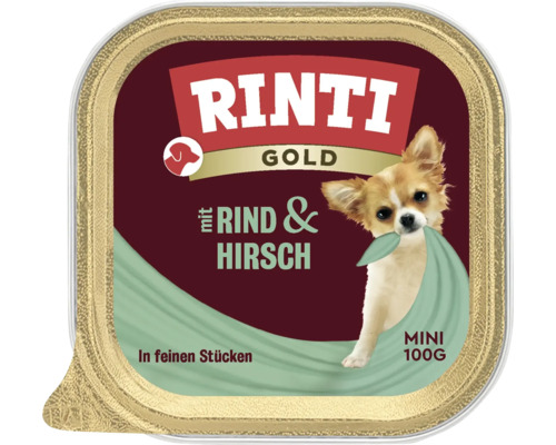 Rinti Gold Mini Hundefutter mit Rind und Hirsch, 100 Gramm