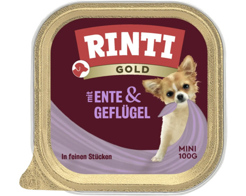 Rinti Gold Mini Hundenassfutter mit Ente und Geflügel, 100 Gramm
