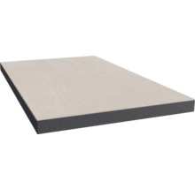 Holzplatte mit grauer Kante