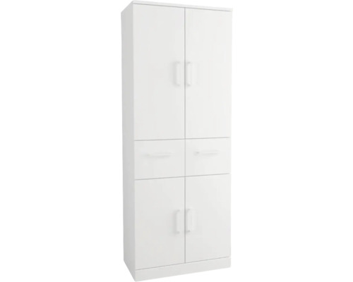 Weißer Mehrzweckschrank mit Schubladen und Türen für zusätzlichen Stauraum