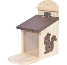 Eichhörnchenfutterhaus aus Holz mit Eichhörnchenmotiv