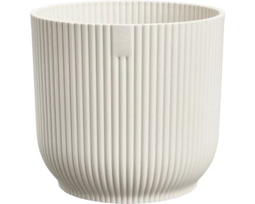 Blumentopf Elho Kunststoff 22 x 22 x 20,2 cm creme Gerippter Pflanztopf